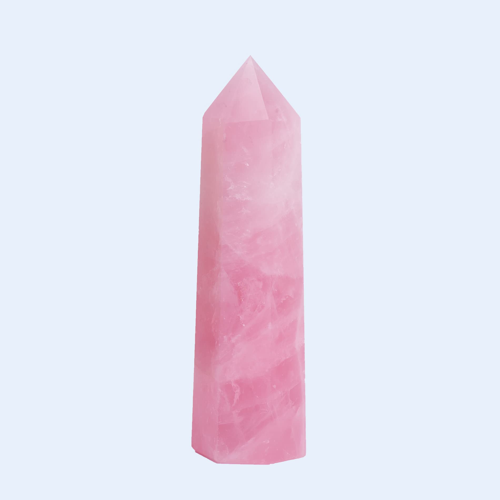 WUYOUSHI tour quartz rose naturel en hauteur 7-9 cm, élégant et paisible.