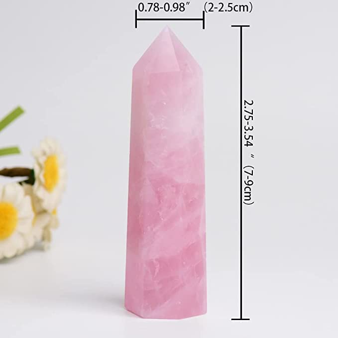 WUYOUSHI tour quartz rose pointe lisse prête à l'emploi méditatif.