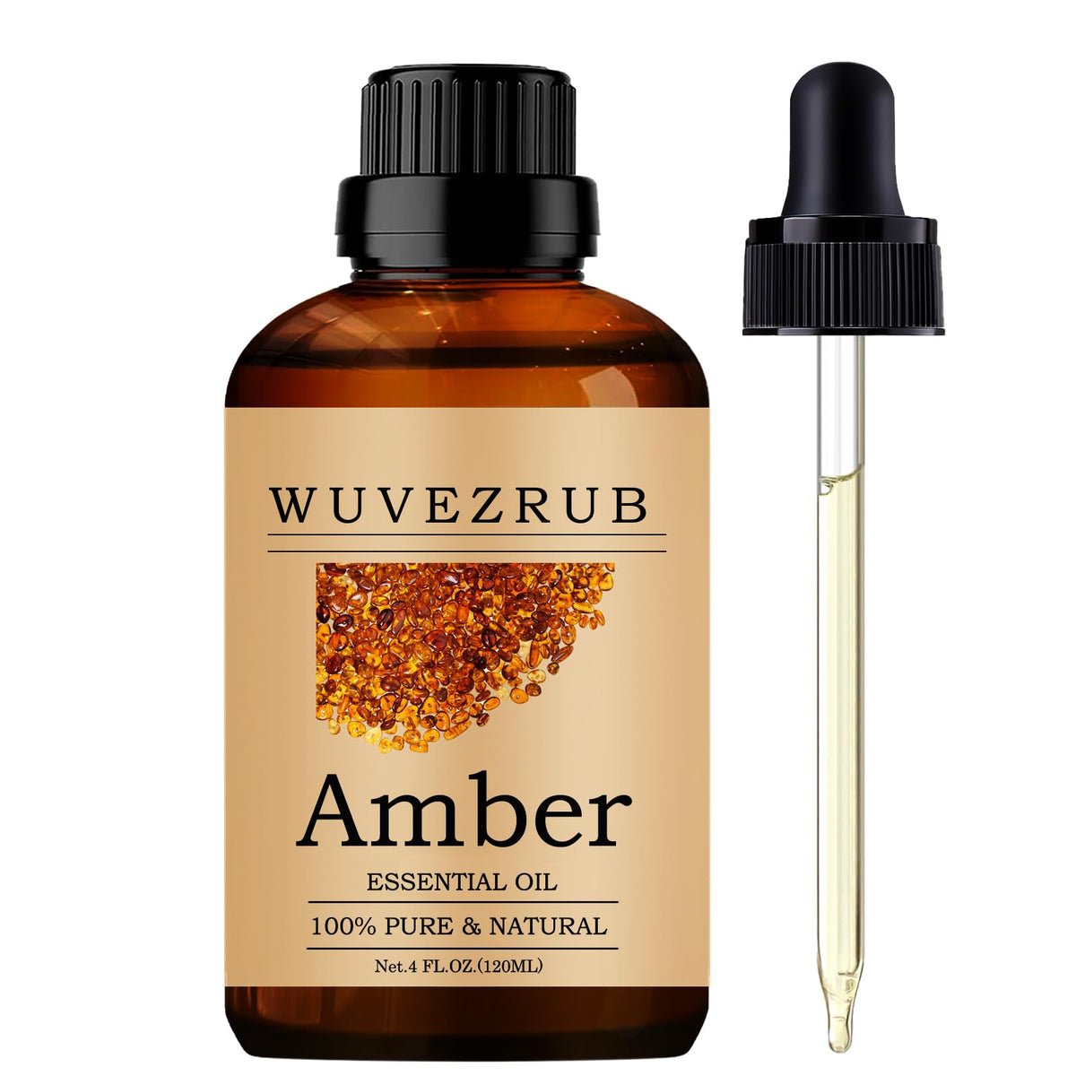 Huile essentielle Wuvezrub Ambre, bouteille 120 ml pour diffusion aromatique.