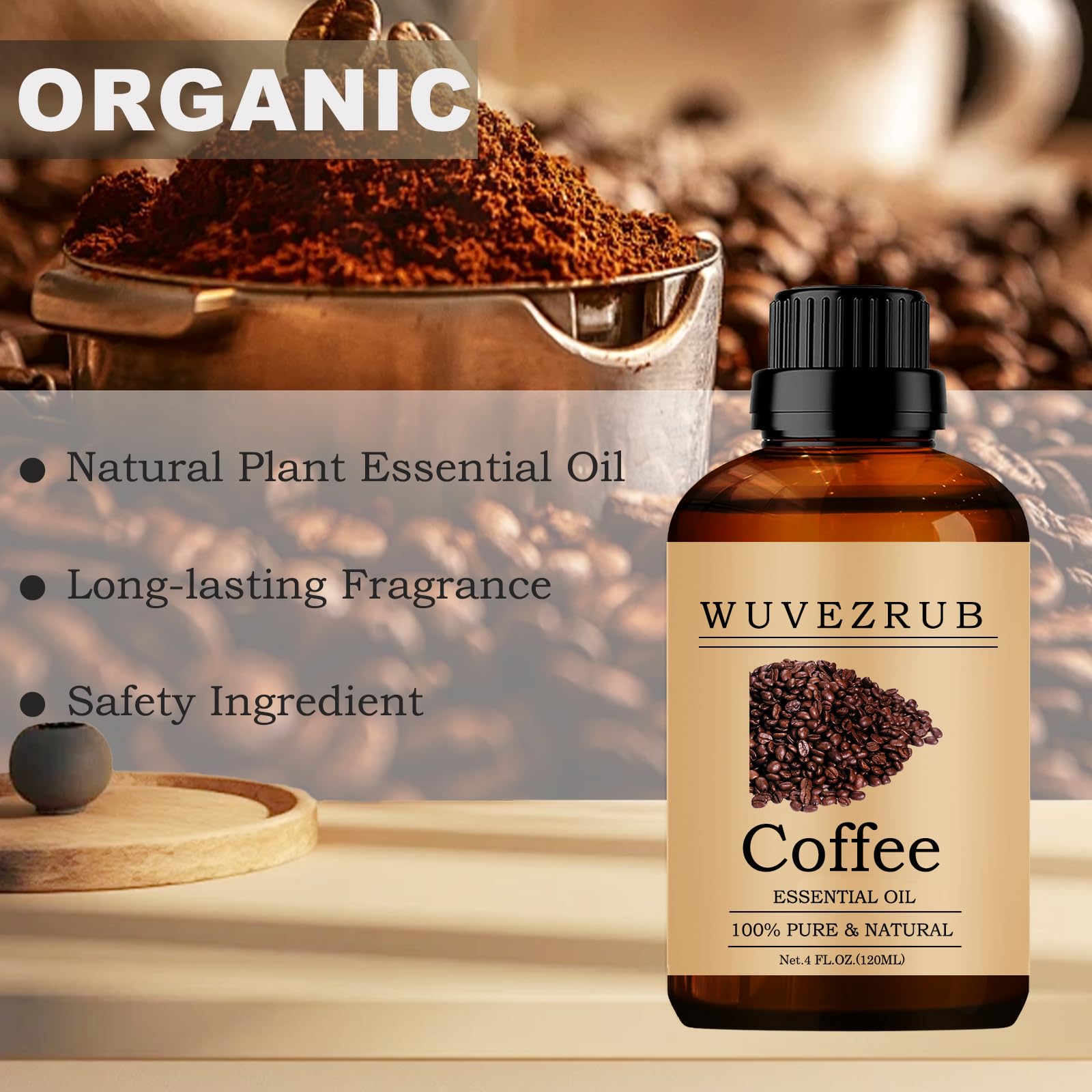 Wuvezrub huile café – diffuseur prêt à remplir pour aromathérapie.