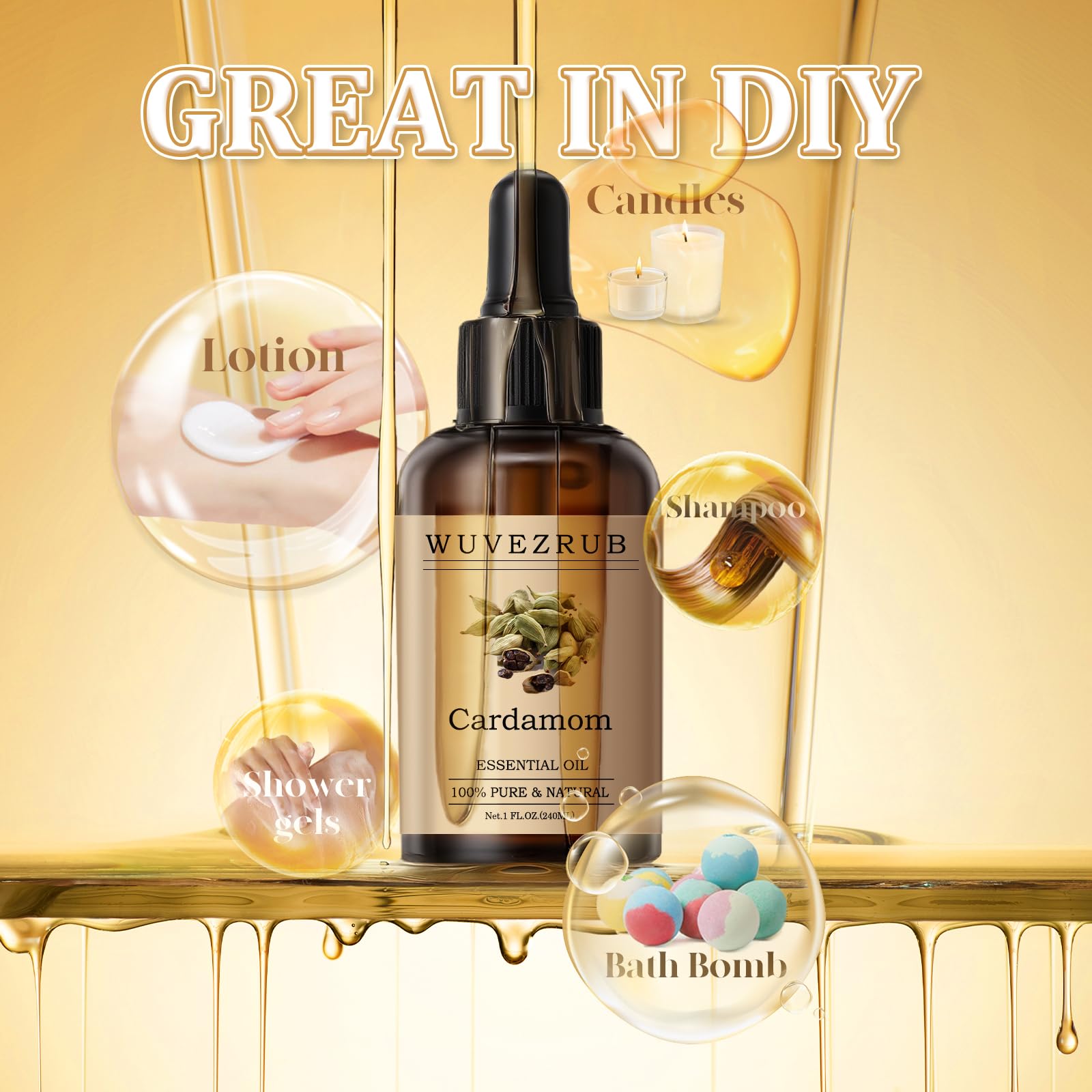 Emballage élégant Wuvezrub cardamome avec étiquetage clair.