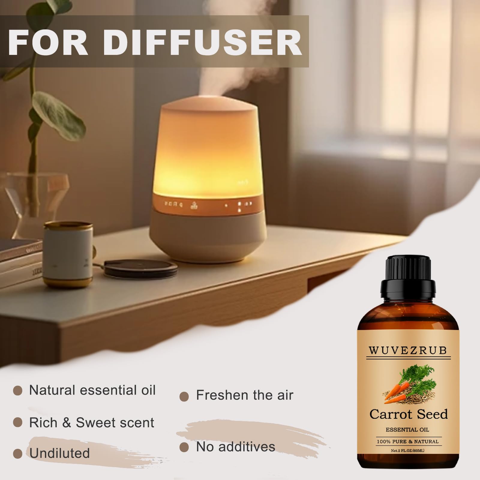 Huile essentielle Wuvezrub graine de carotte, ingrédient naturel polyvalent