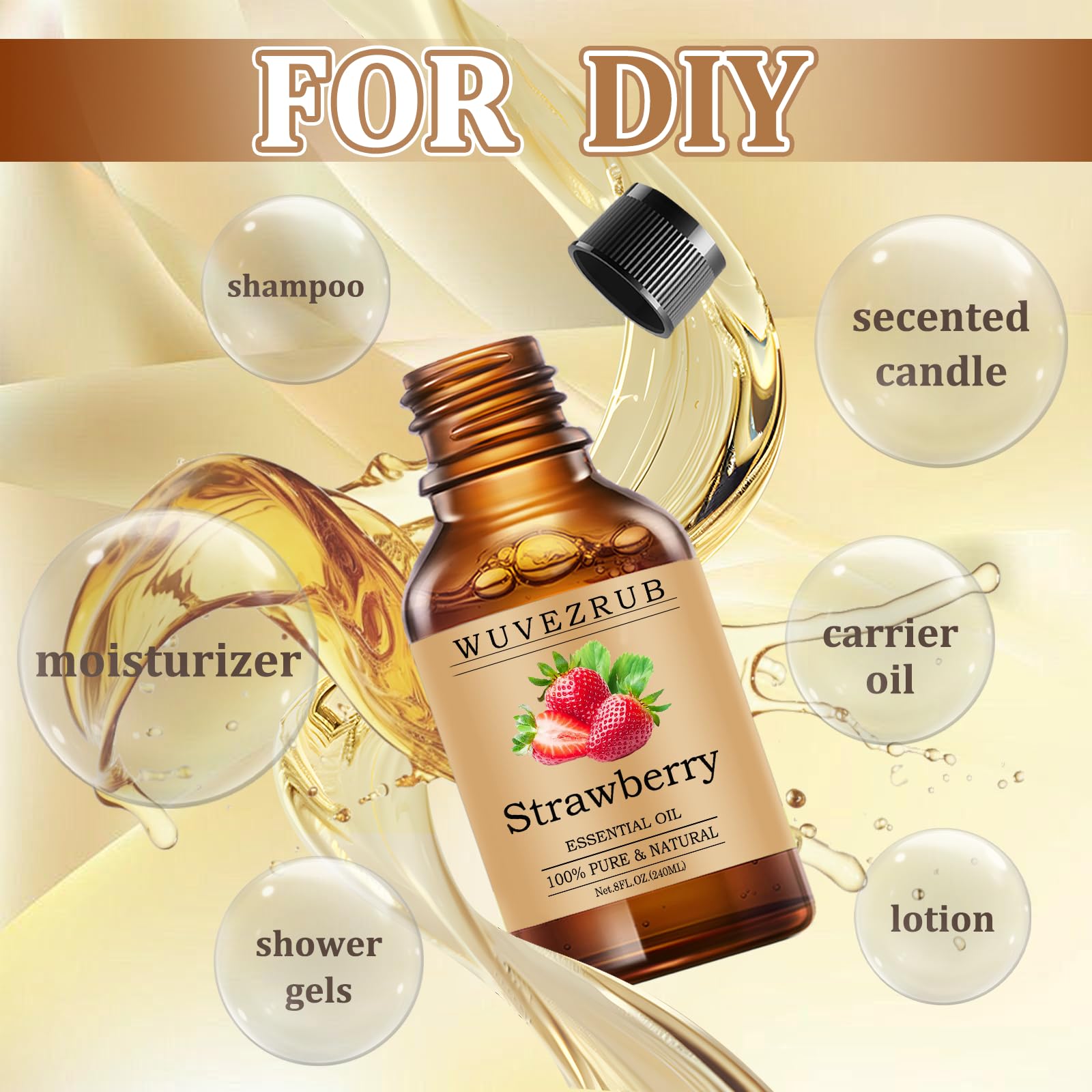 Wuvezrub diffuseur fraise – diffusion douce et parfum fruité réconfortant.