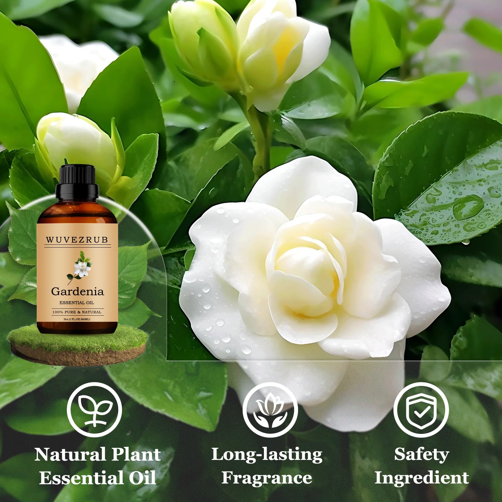 Wuvezrub Gardenia: parfum maison, idéal pour bougies et savons faits maison.
