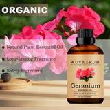 Application peau: huile Géranium Wuvezrub ajoutée à une routine soin.