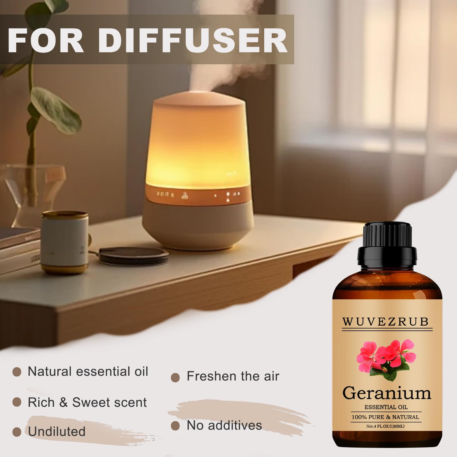 Crèmes et lotions enrichies huile Wuvezrub Géranium