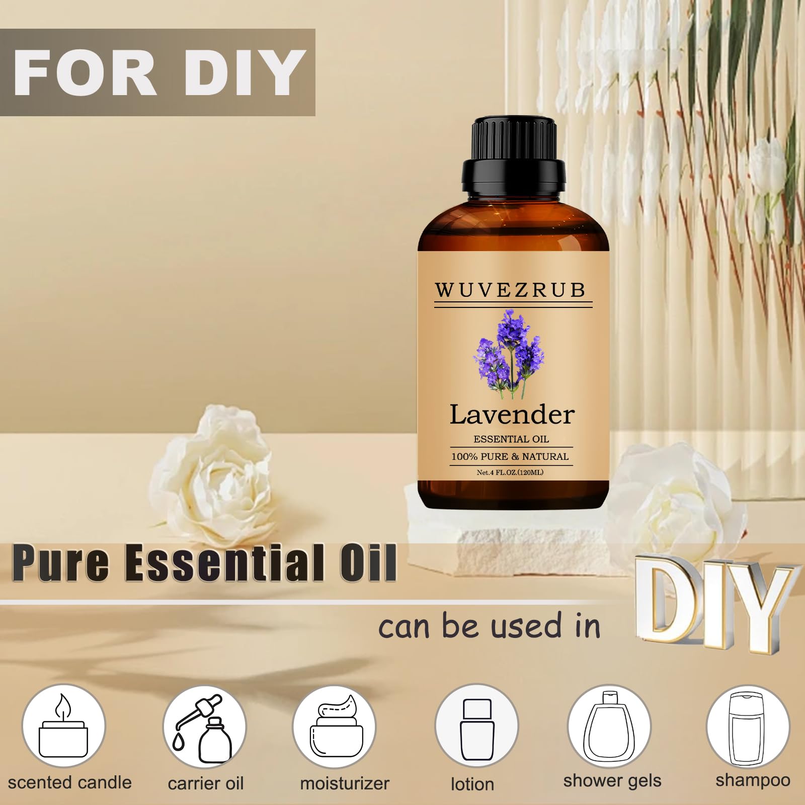 Gouttes Wuvezrub lavande pour diffusion facile et parfum doux.