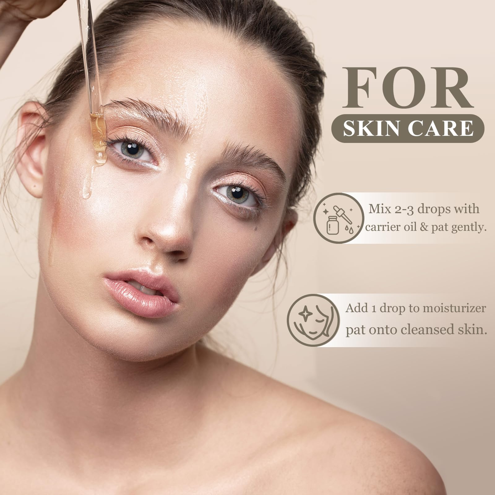 Wuvezrub huile ambre pour soin peau-cheveux, à diluer avec une huile porteuse.