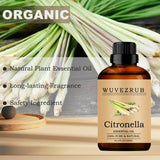 Huile Wuvezrub citronnelle pour diffuseur d'aromathérapie, ambiance fraîche.