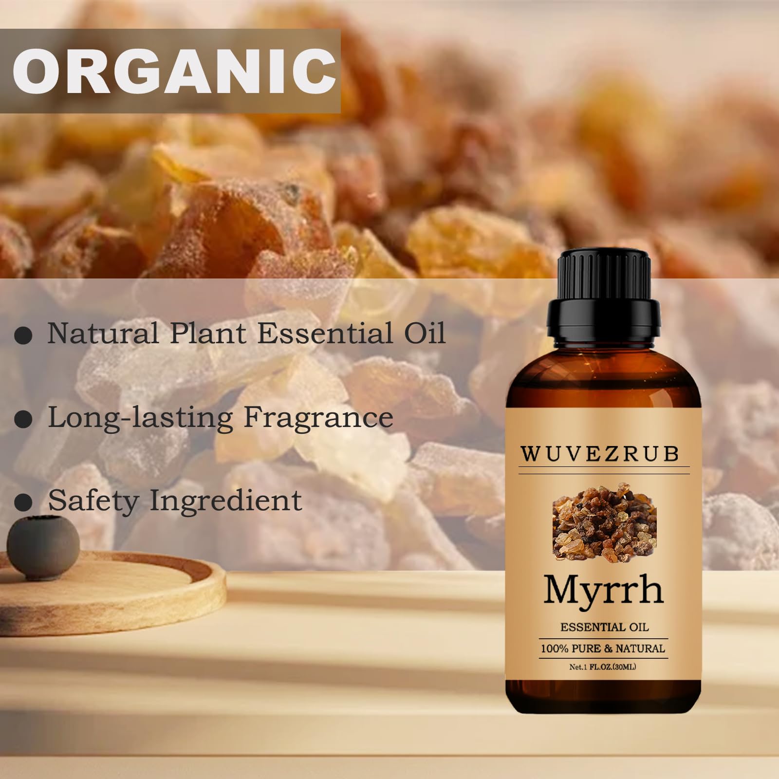 Wuvezrub huile de myrrhe – Soin peau quotidien dilué et appliqué ensuite
