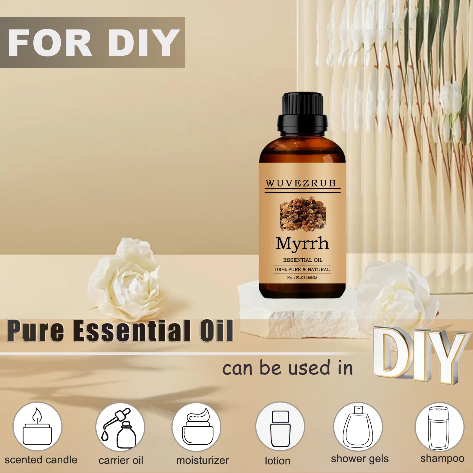 Wuvezrub huile de myrrhe – Utilisations cosmétiques maison pour parfums et textures