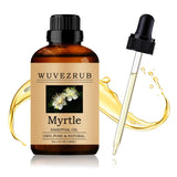 Huile essentielle Wuvezrub Myrte – flacon avec compte-gouttes, arôme pur et concentré.