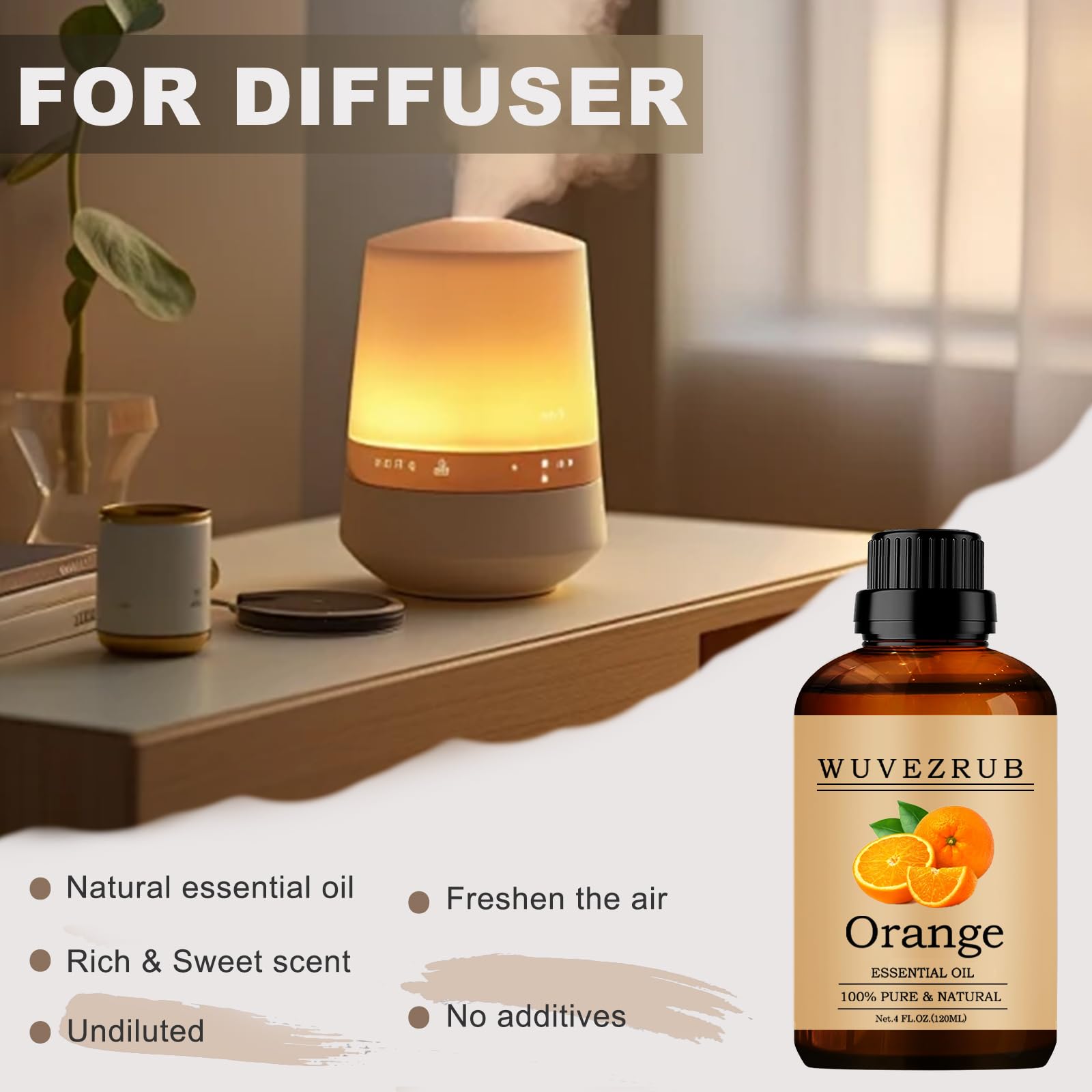 Wuvezrub huile essentielle orange – expérience sensorielle citrus apaisante et agréable