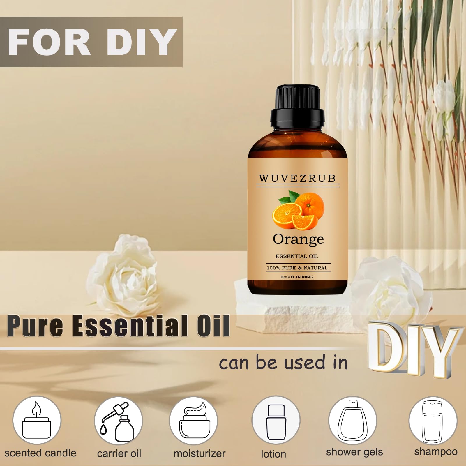 Ajout de gouttes Wuvezrub orange dans le diffuseur pour parfum apaisant.