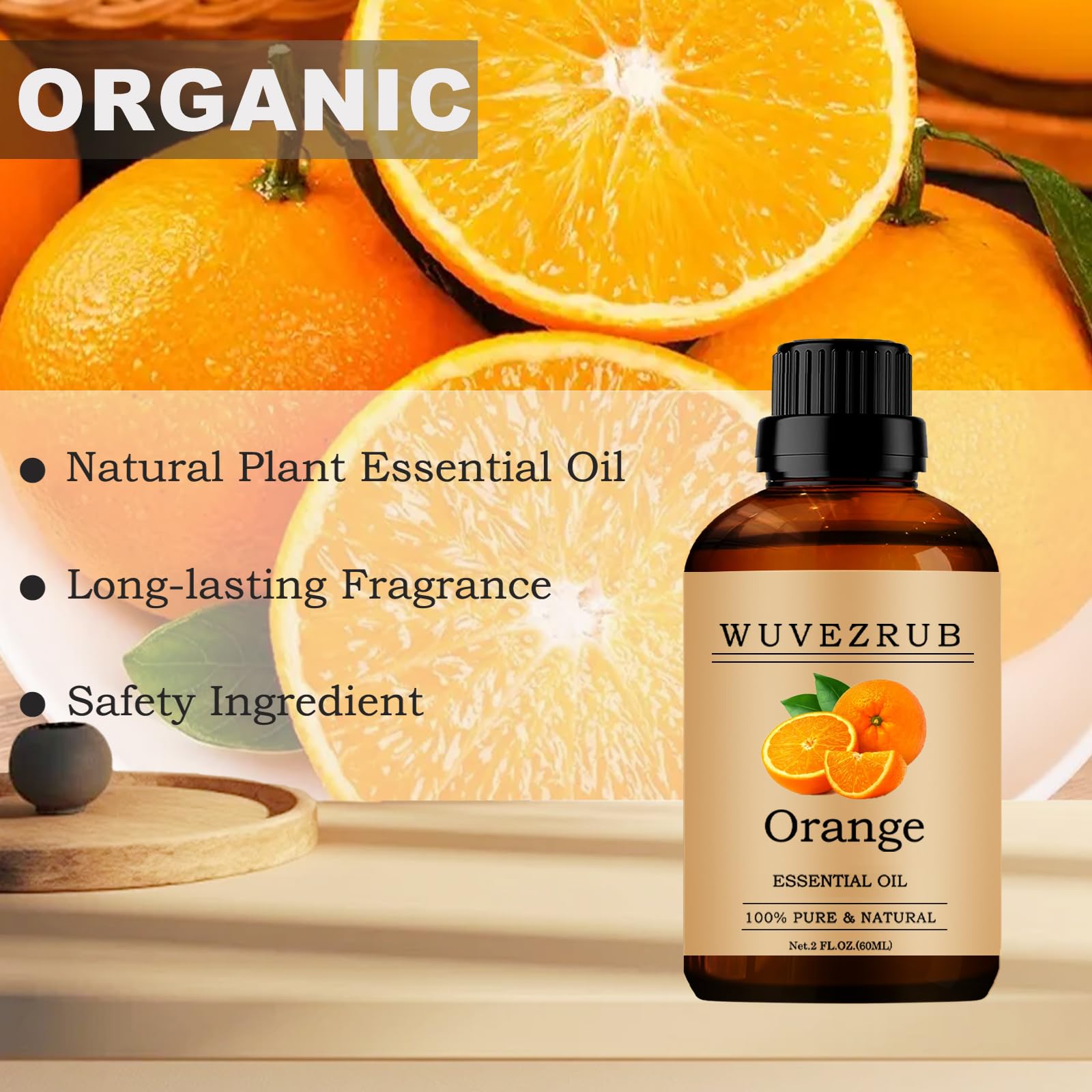 Parfum maison avec huile d'orange Wuvezrub pour bougies et savons.