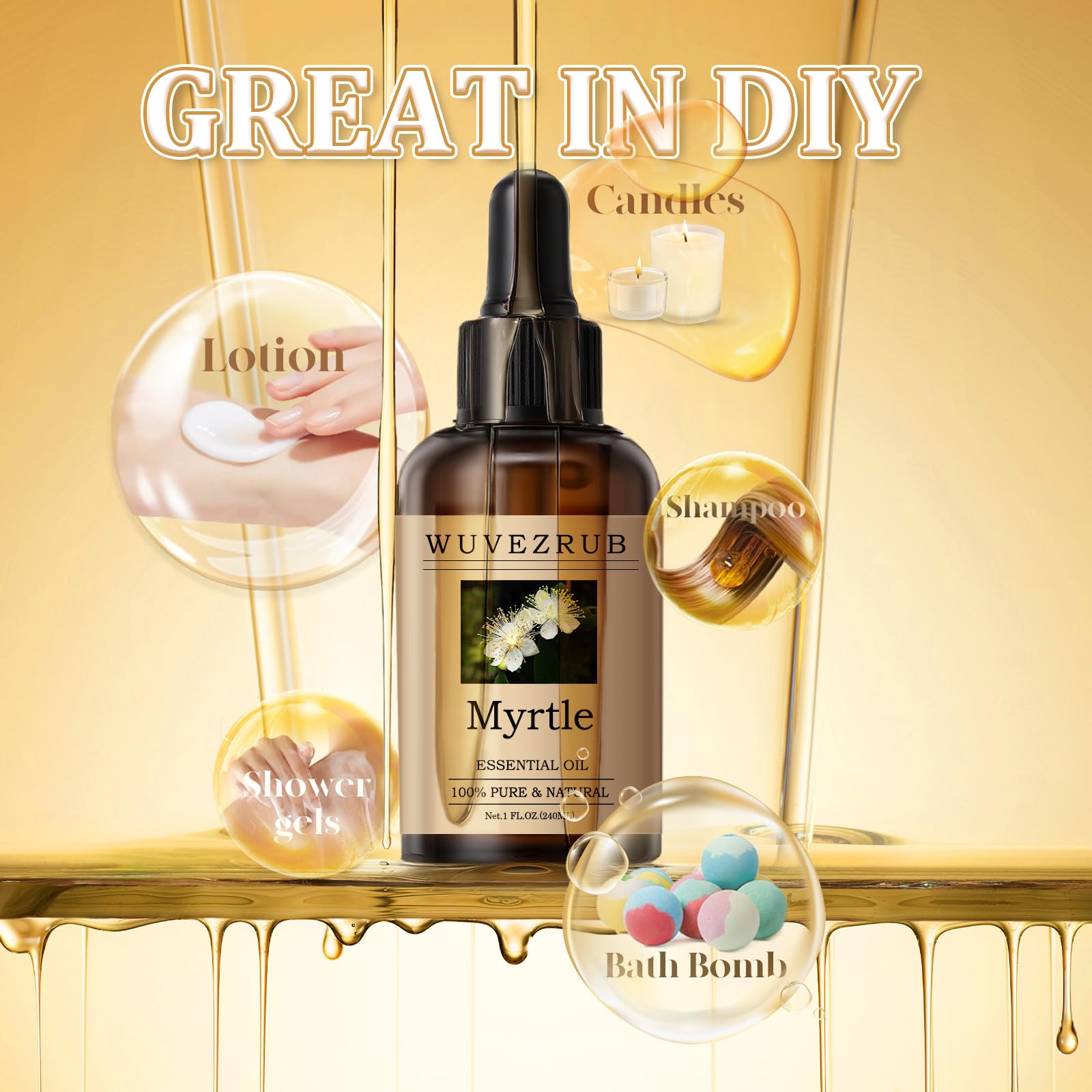 Wuvezrub Myrte – mélange pour produits faits maison, parfum sur mesure pour bougies et savons.