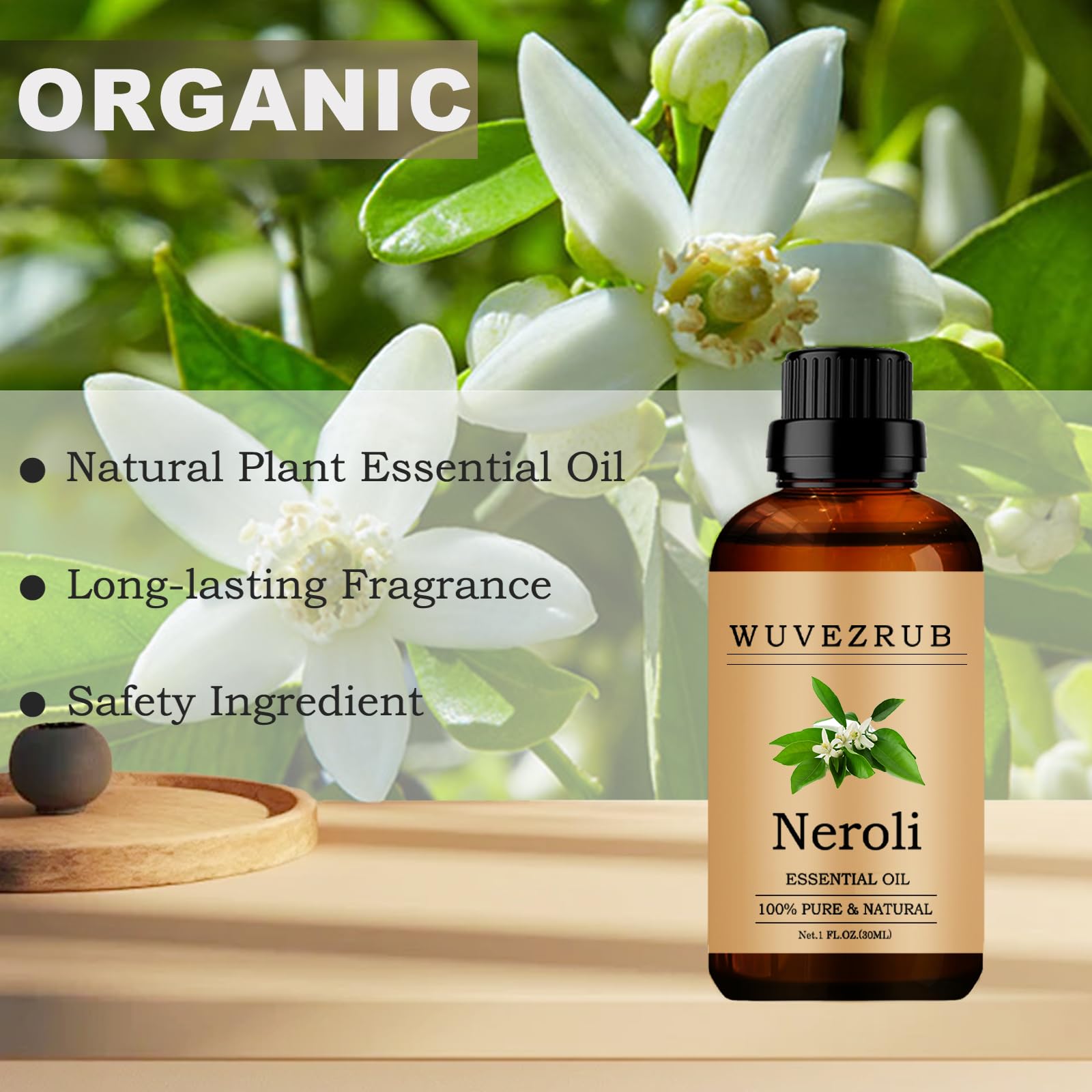 Wuvezrub Neroli — ajout de gouttes pour soin visage et routine beauté.