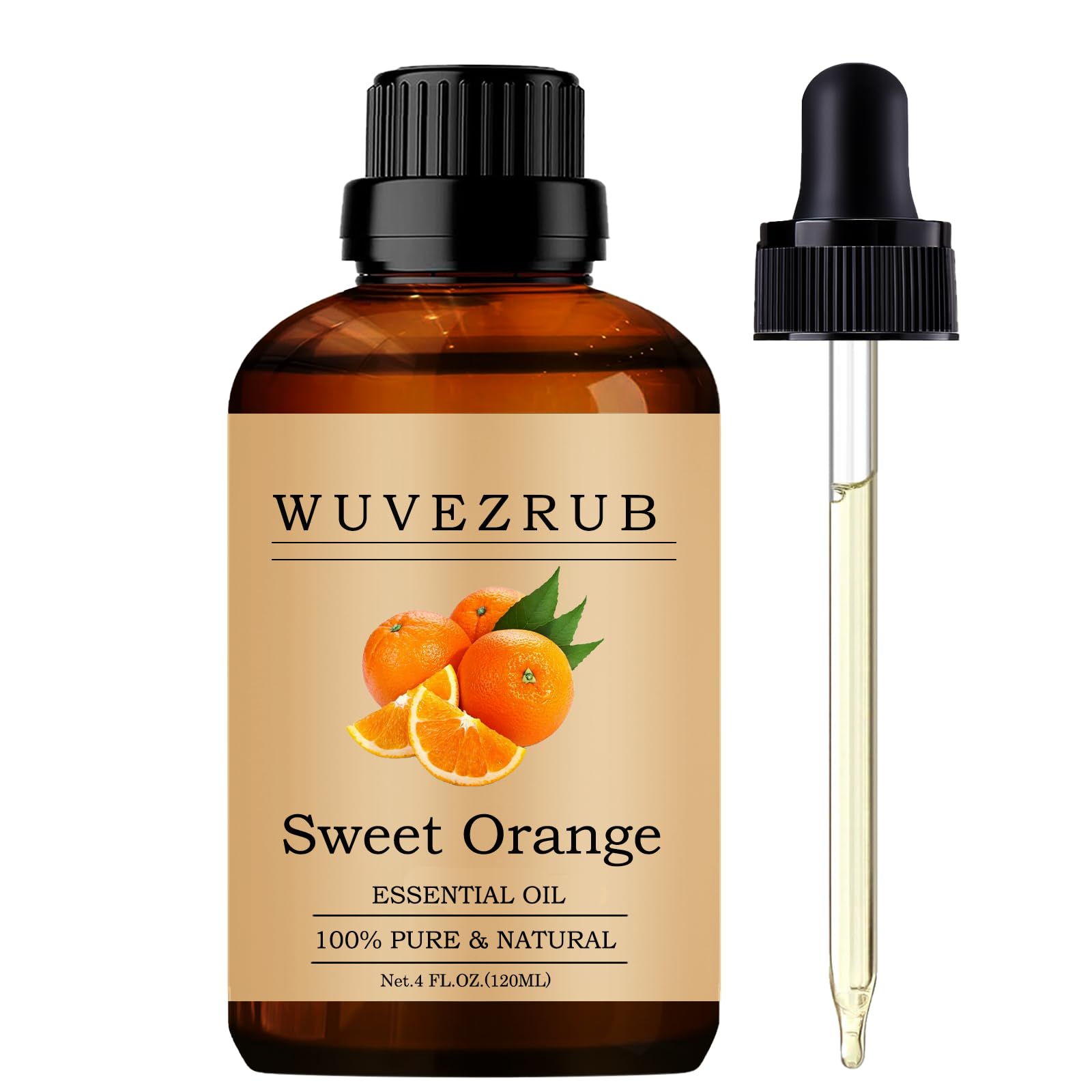 Wuvezrub huile orange douce flacon 120 ml pour diffusion aromatique.