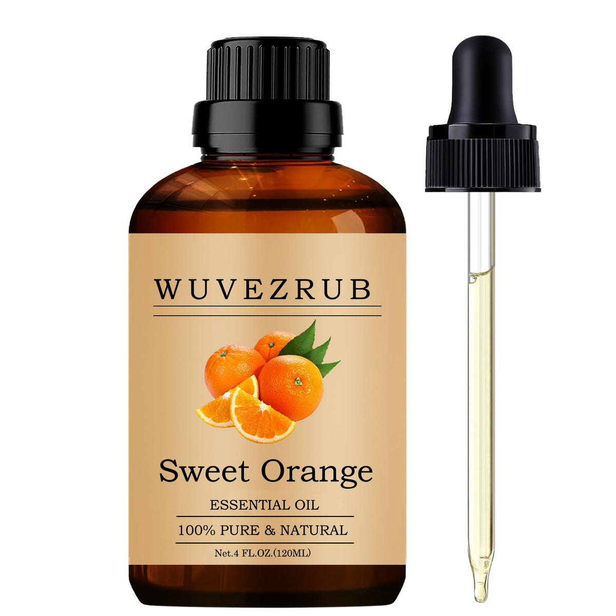 Wuvezrub huile orange douce flacon 120 ml pour diffusion aromatique.