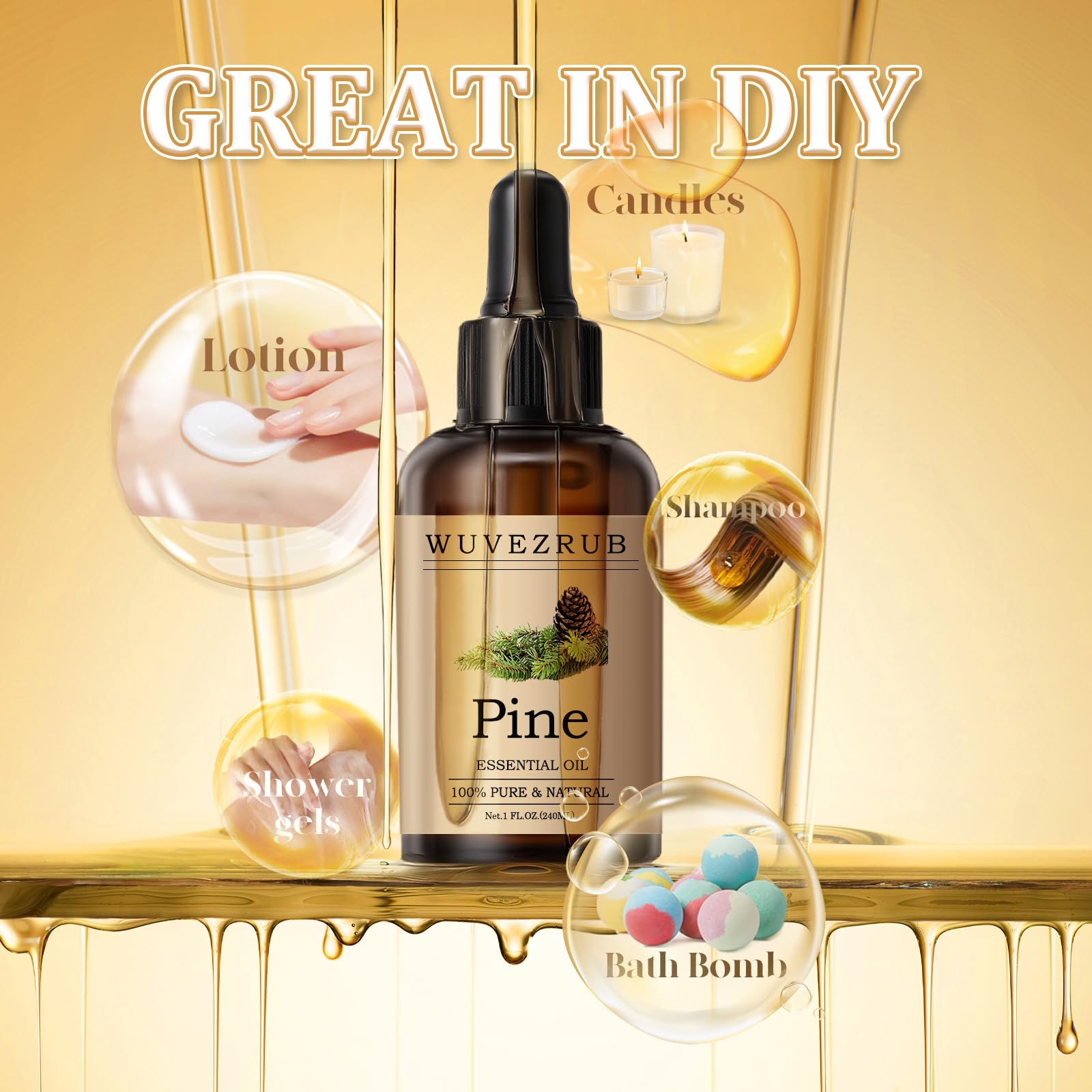 Wuvezrub huile pin - mélange DIY pour bougies et savons