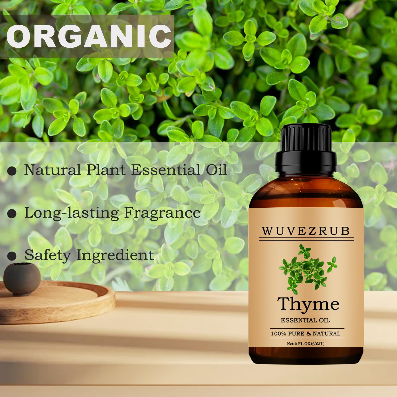 Wuvezrub thym huile pour soin visage, sérum et crèmes