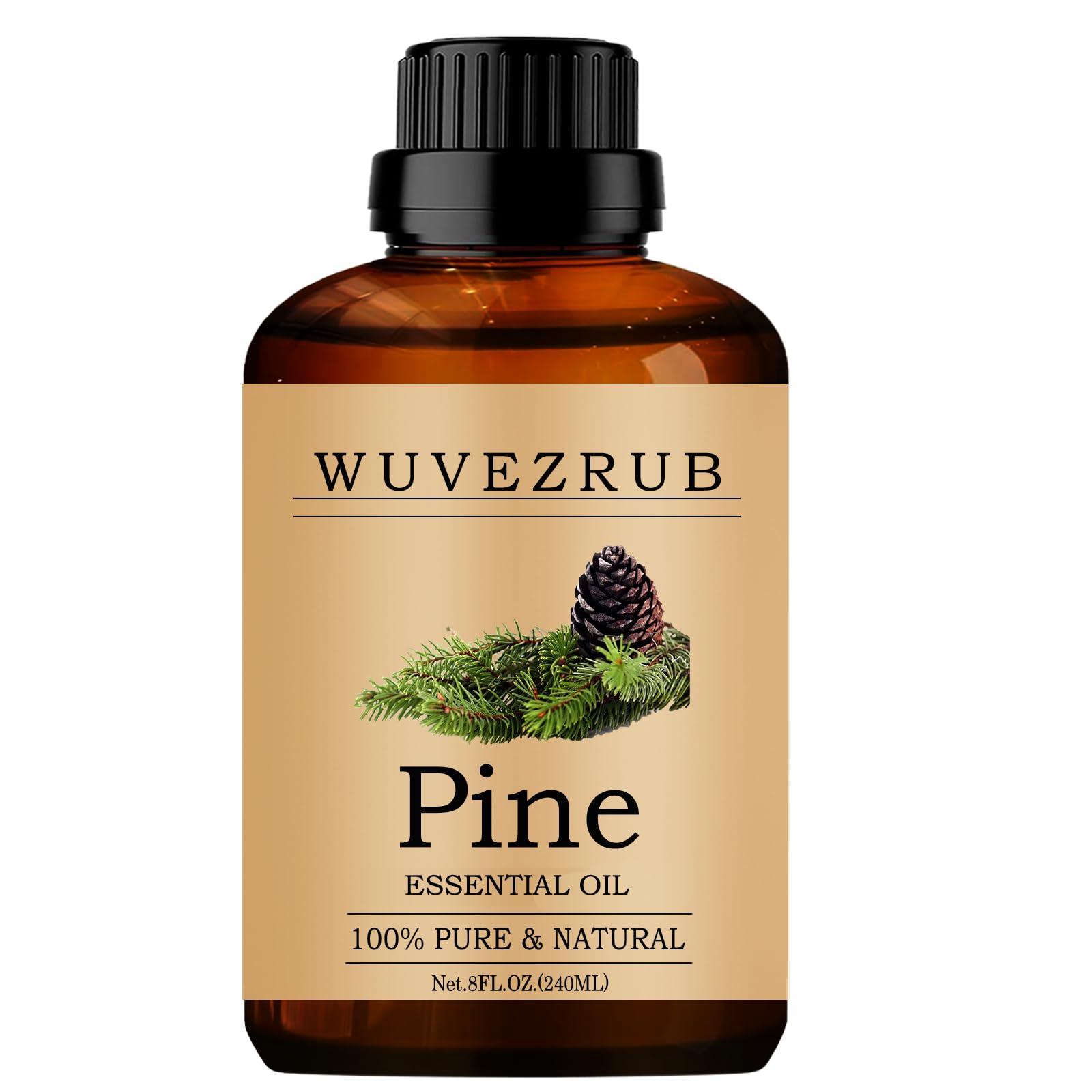 Wuvezrub huile pin bouteille 240 ml prête à diffuser un arôme apaisant.