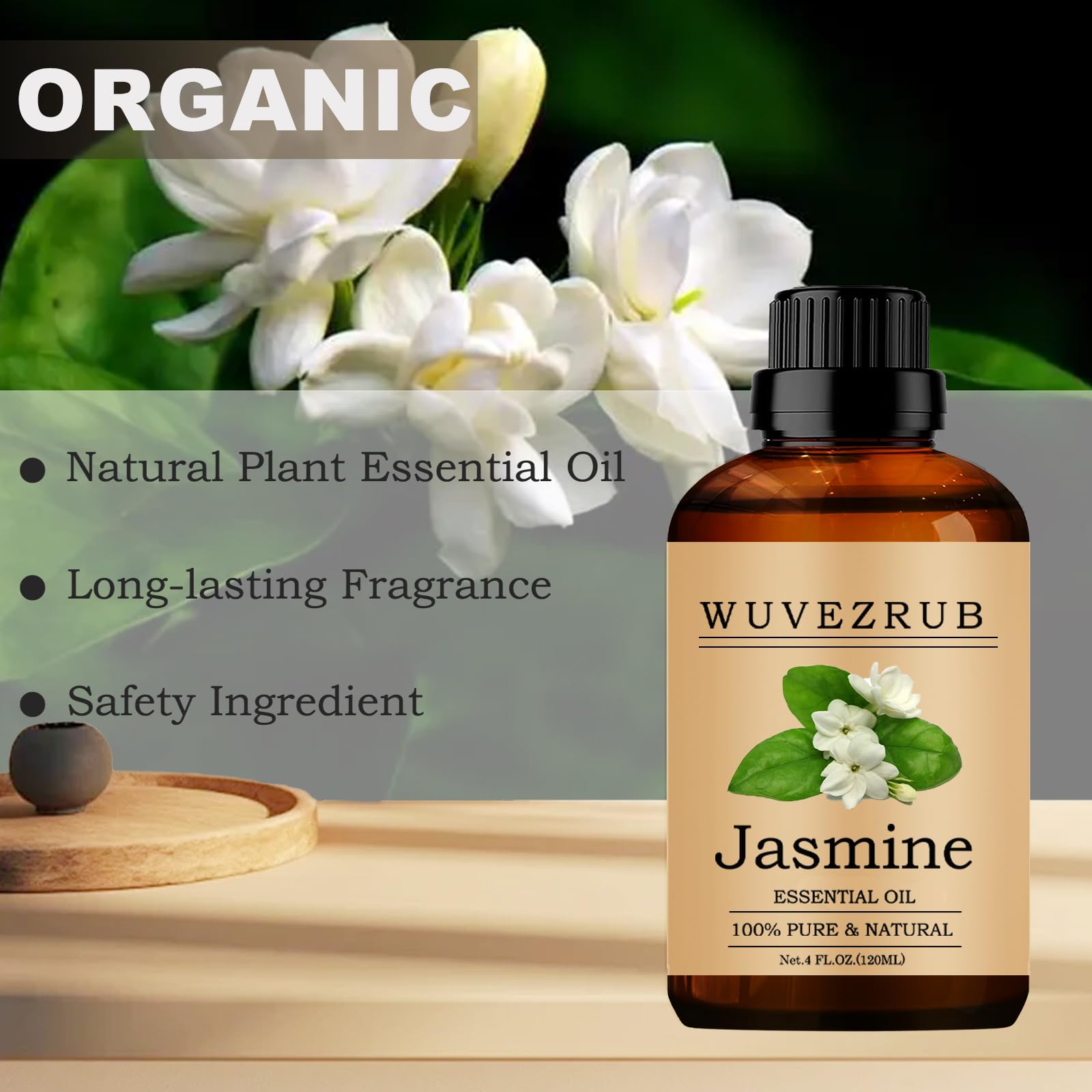 Wuvezrub Jasmine: soin visage, une à deux gouttes pour parfum subtil.