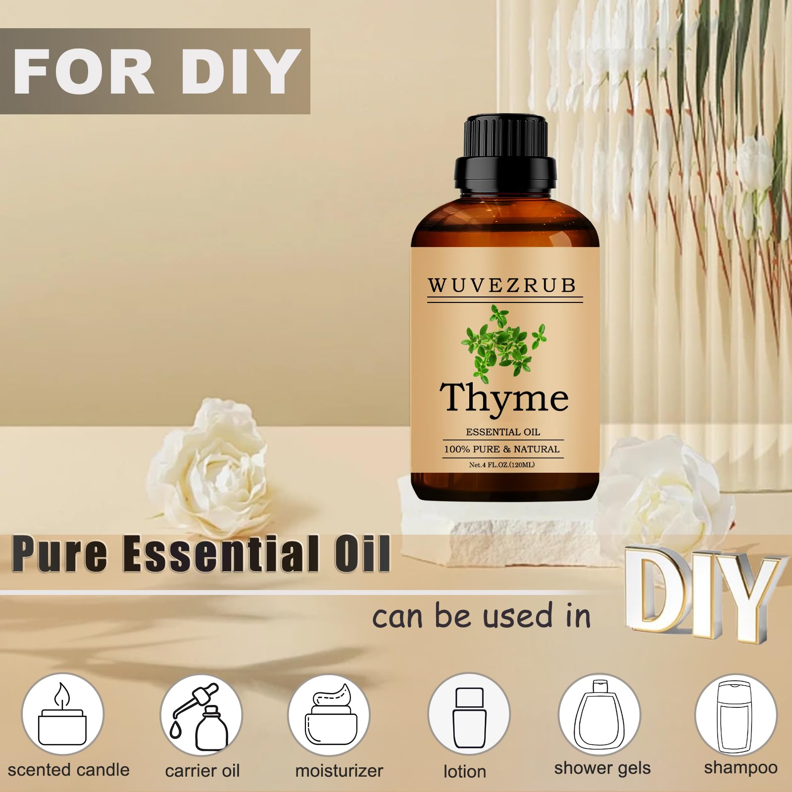 Wuvezrub Thym gouttes idéales pour bougie et savon maison.