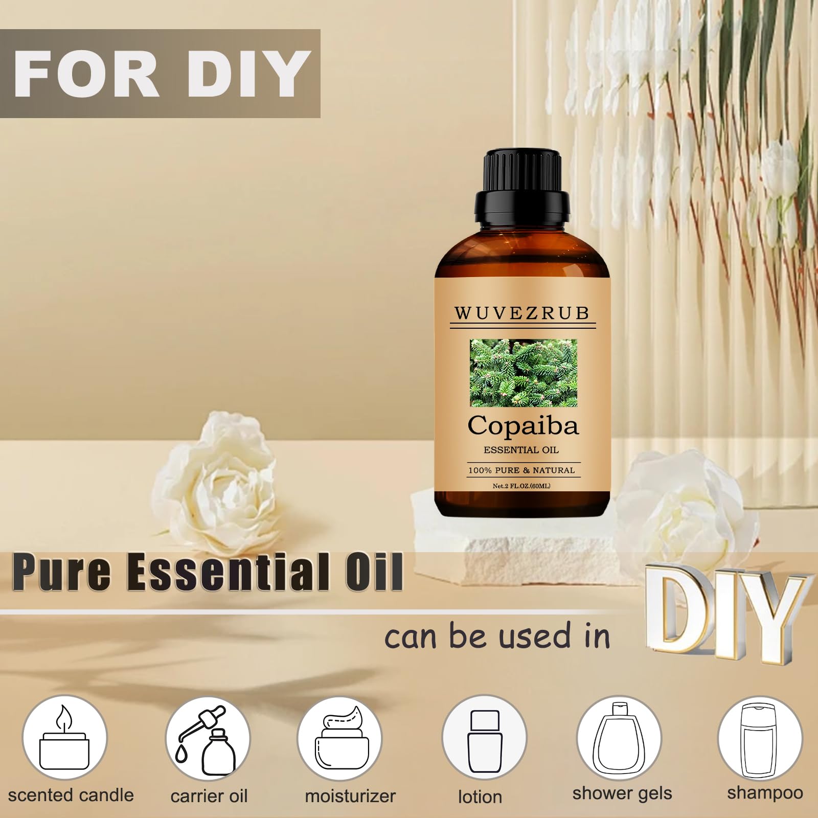 Parfum maison avec Wuvezrub Copaiba parfumant bougies et savons.