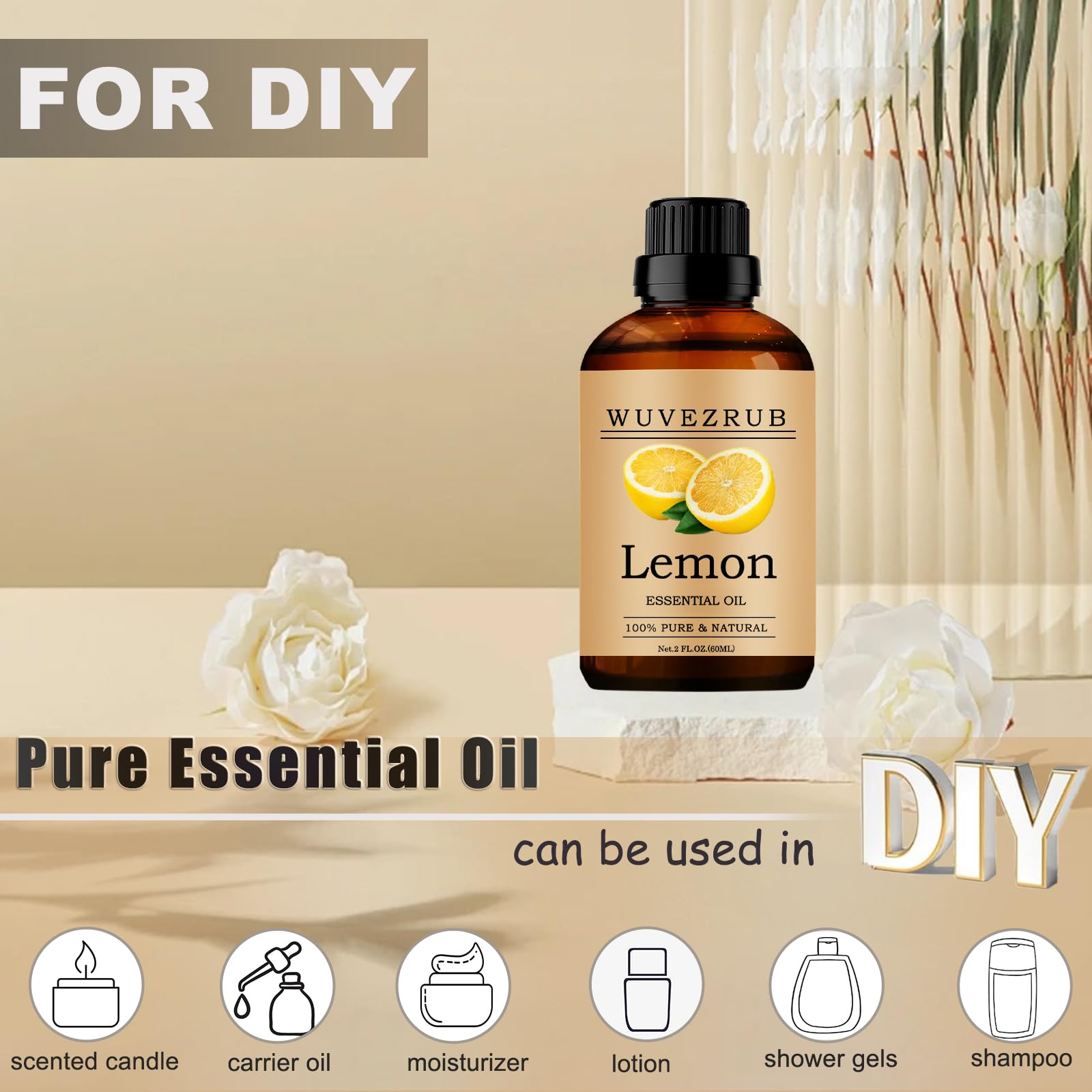 Wuvezrub utilisation maison parfum citron, parfume bougies et savons faits maison.