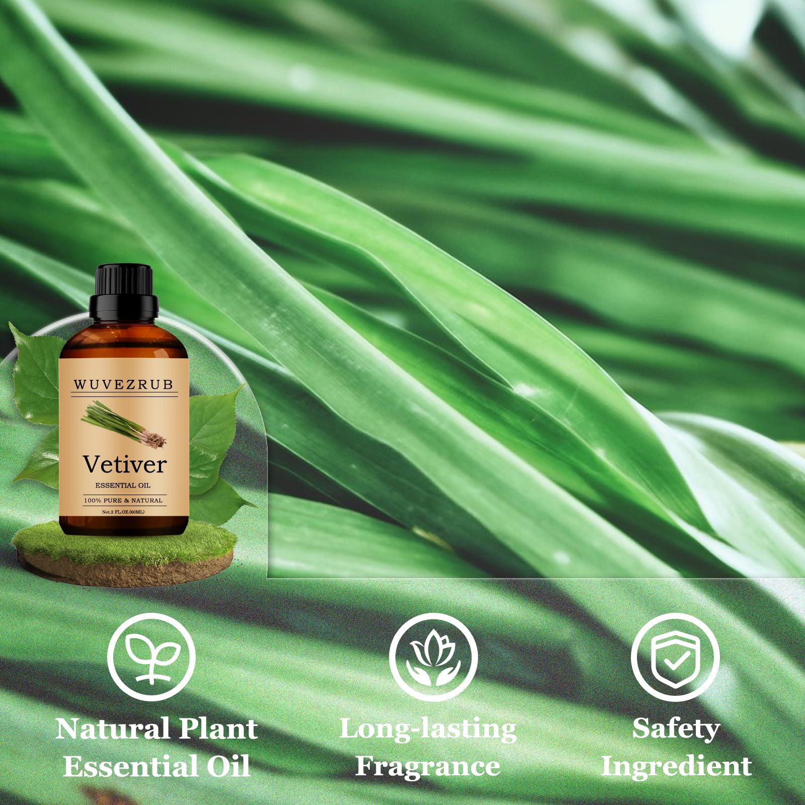 Wuvezrub Vetiver – gouttes prêtes pour parfums faits maison durables.
