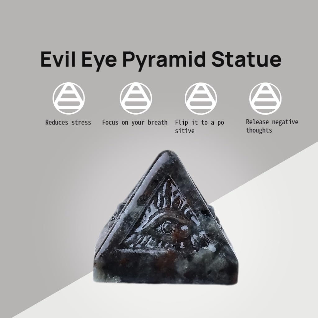 WUYOUSHI pyramide œil-protecteur sur table pour équilibre énergétique.
