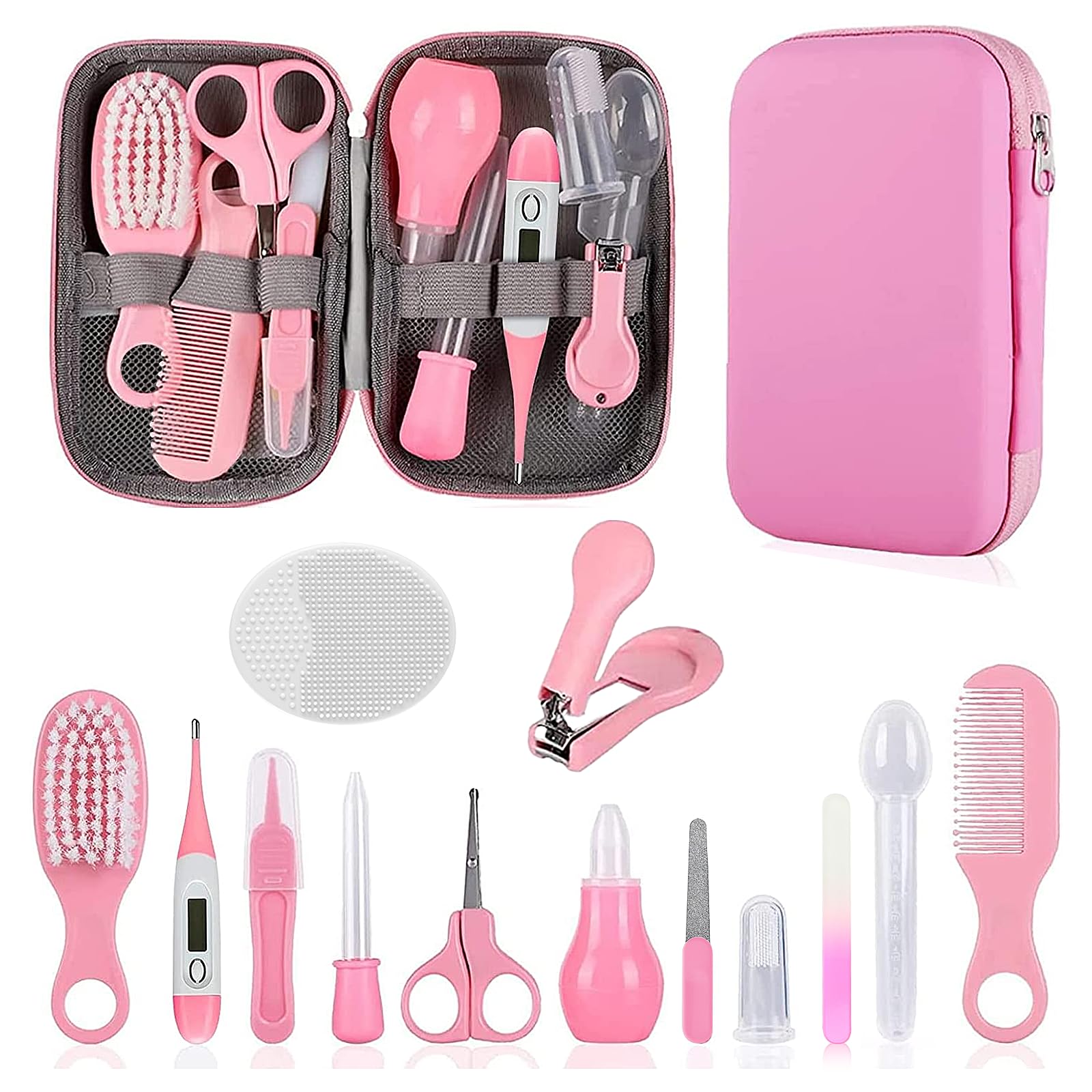 Kit WXA 14-en-1 : brosse cheveux pour nourrisson, soin en douceur.