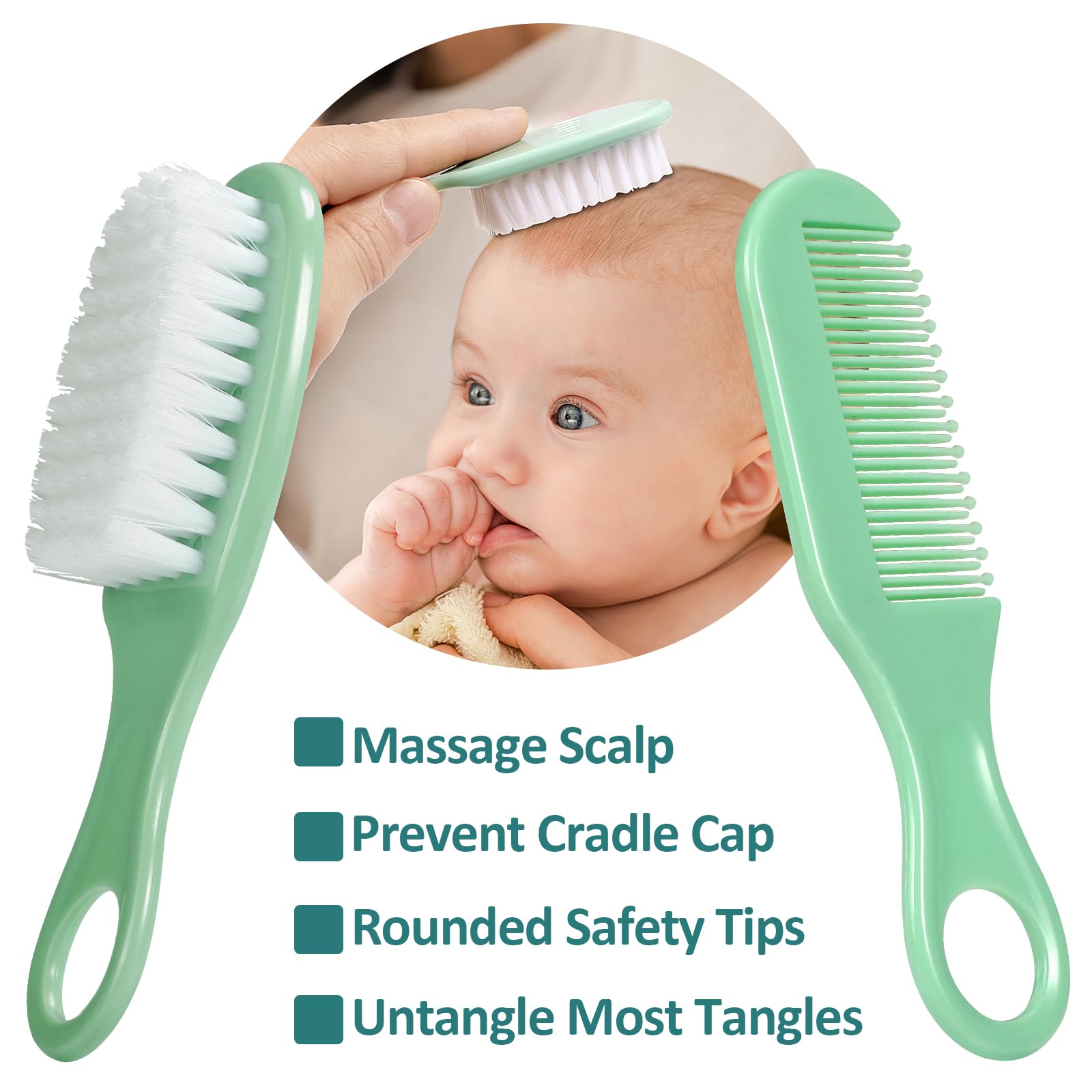 Brosse cheveux nourrisson WXA, douceur et massage pour le cuir chevelu.