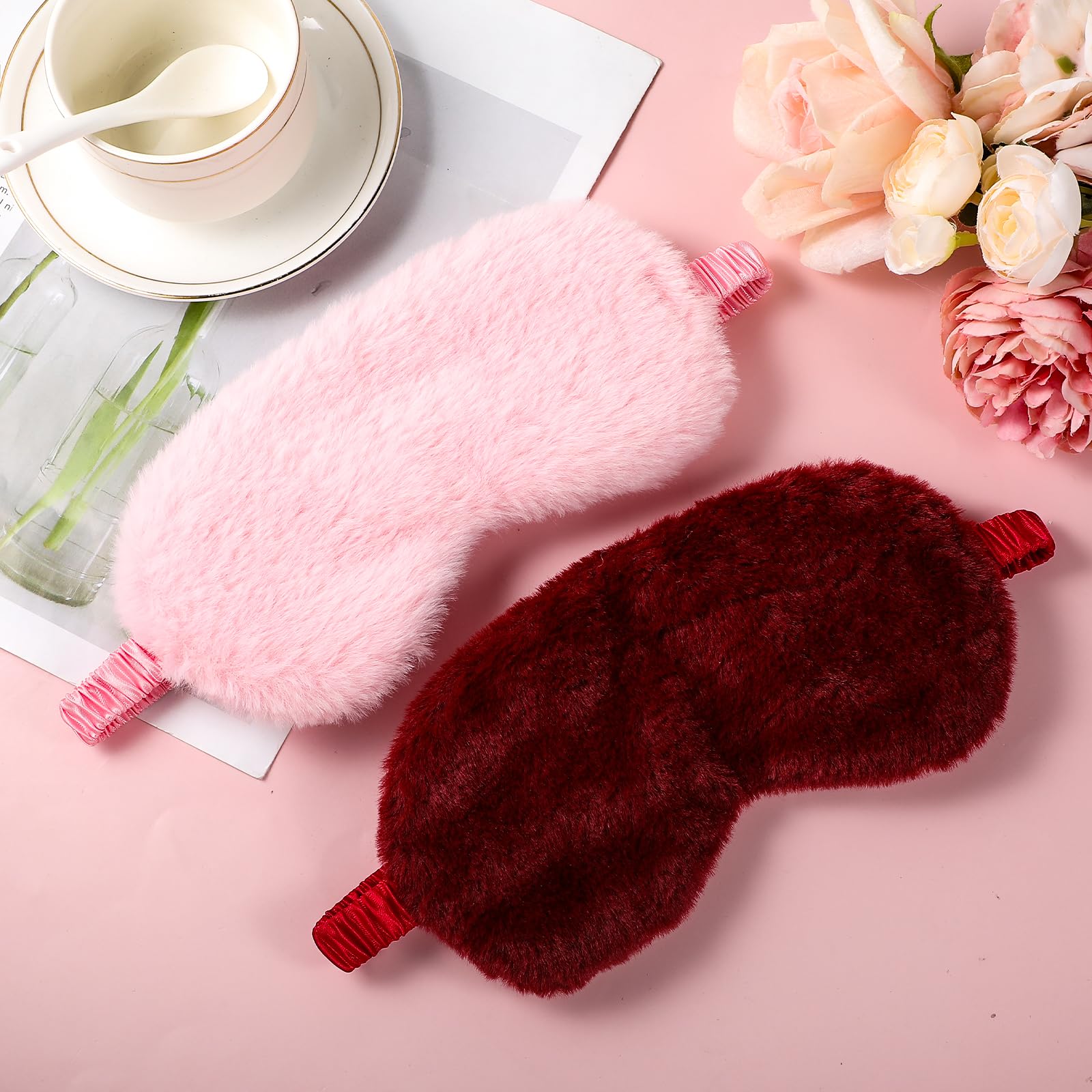 Masque yeux peluche rose WY LIGHTING LEVEL – cadeau idéal pour femme et homme