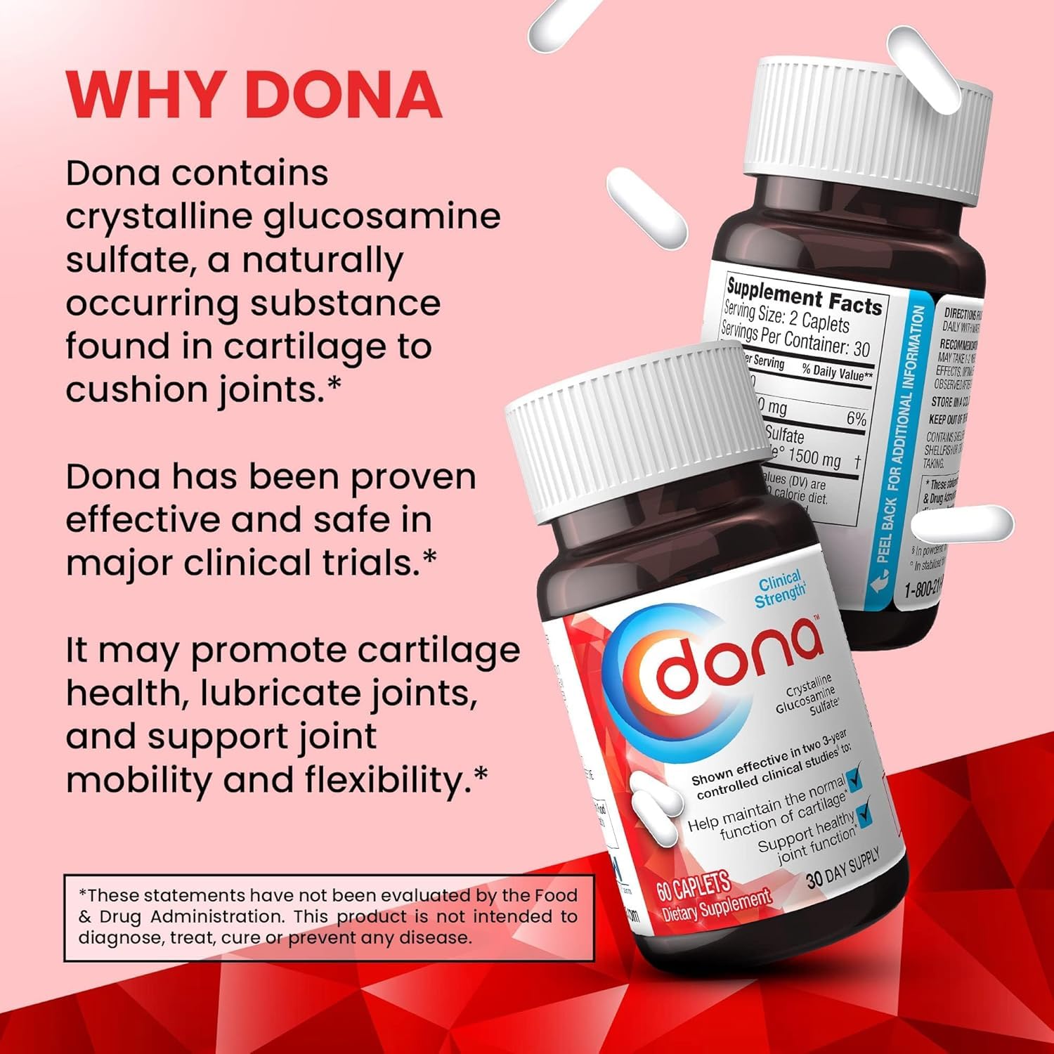 DONA WynnPharm, comprimés visibles, confort genou potentiel au quotidien.