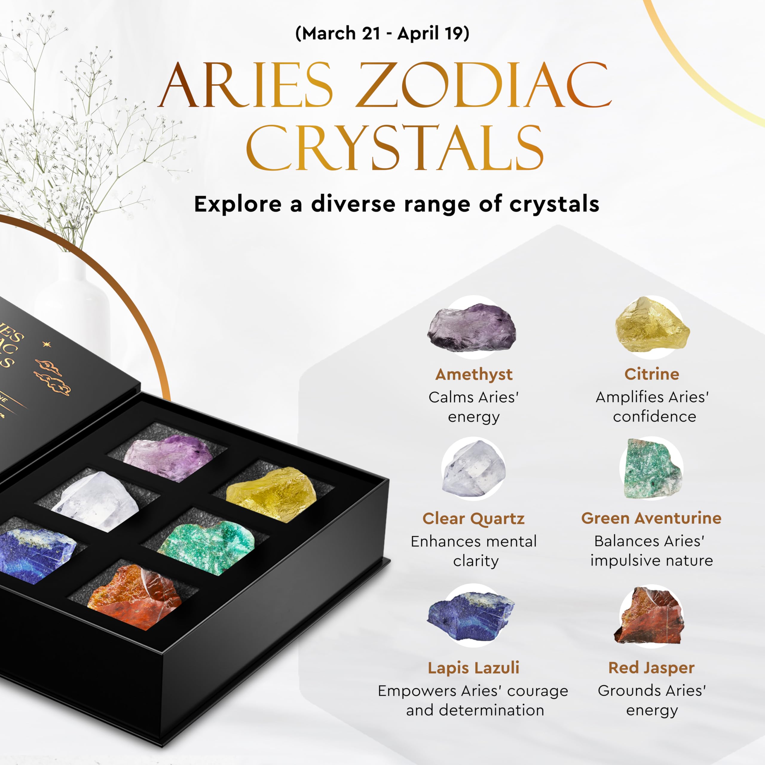 Wyspell Aries Quartz clair: clarté mentale et focalisation
