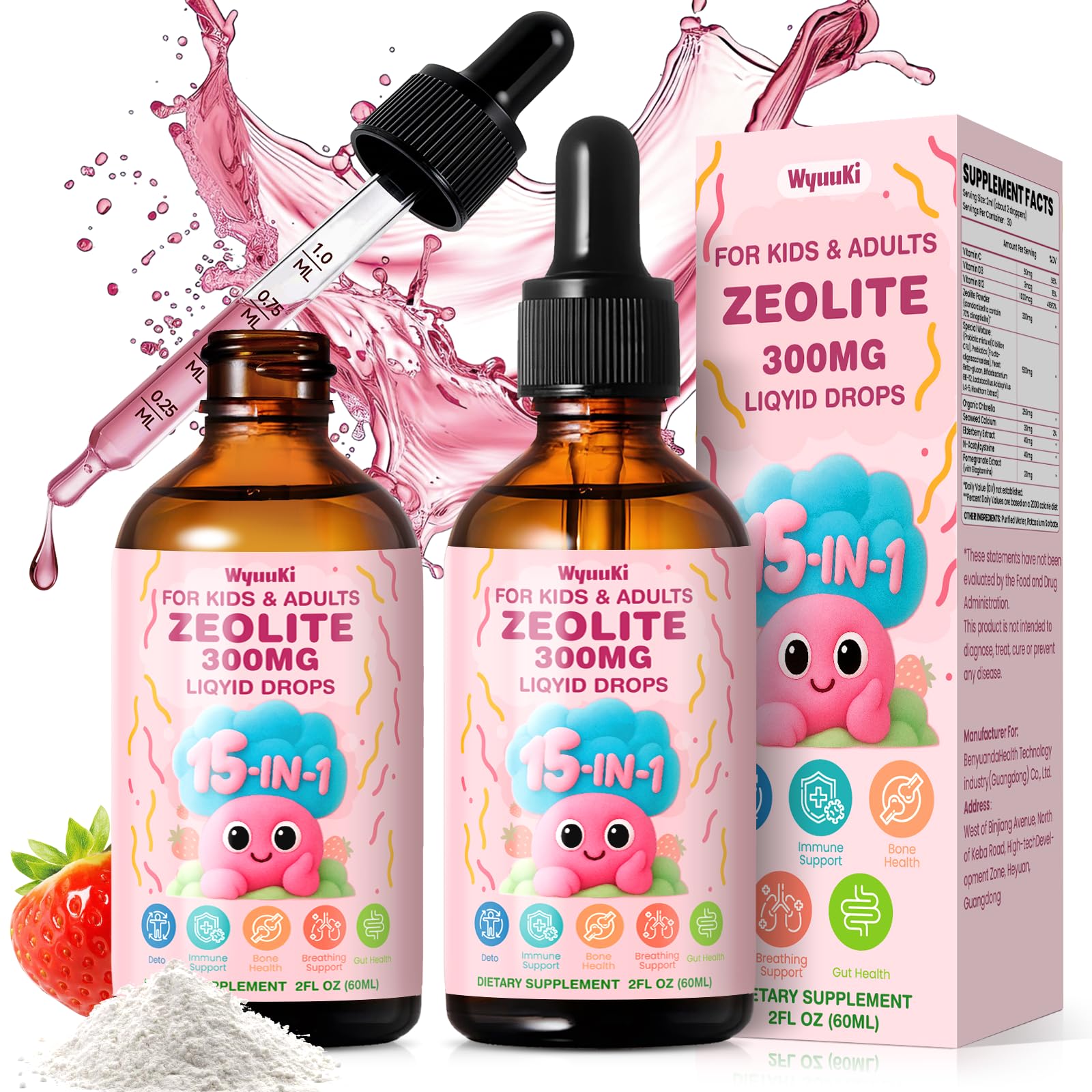 WyuuKi Gouttes Zeolite – bouteille pratique pour detox quotidien