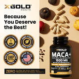 X Gold Health Maca Capsules 1500mg – extrait poivre noir améliorant l’absorption.