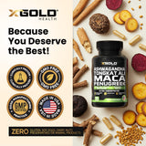X Gold Health Maca Jaune 5000mg extrait en capsules pour concentration