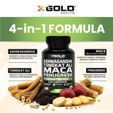 X Gold Health Maca Noir 5000mg extrait en capsules pour énergie durable