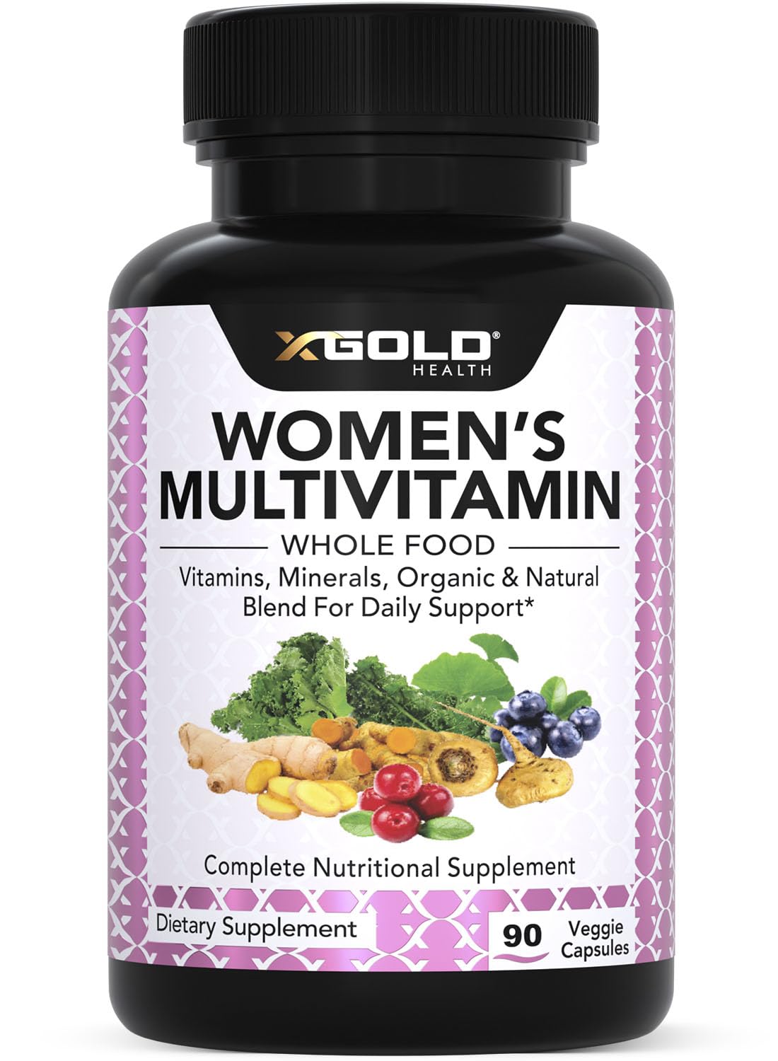 X Gold Health multivitamine végan pour femmes 50+, soutien potentiel à l'énergie.