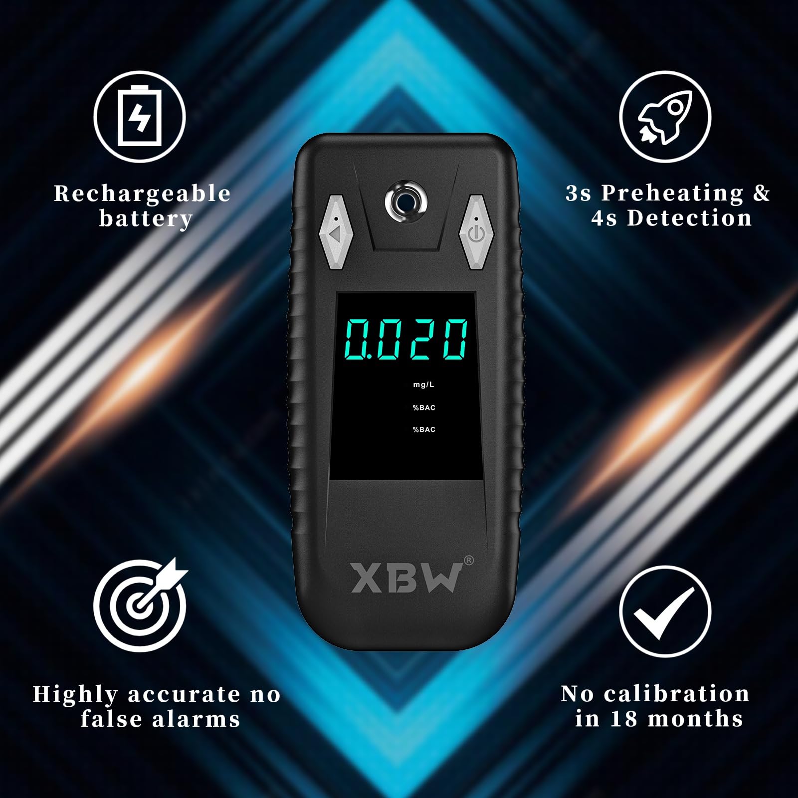XBW test haleine rapide 4s: résultats quasi instantanés.