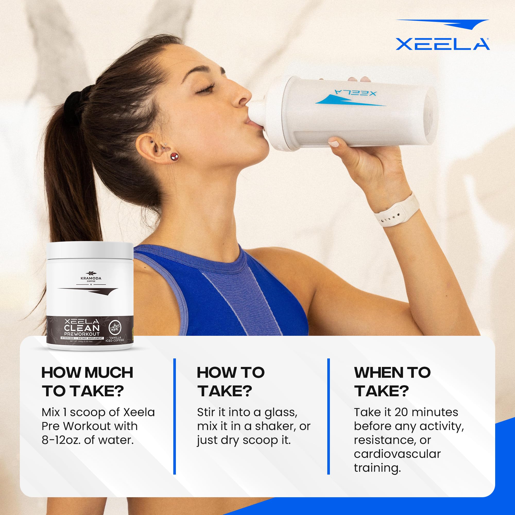 XEELA Pré-entraînement, ingrédients citrulline et créatine, soutien potentiel à l’endurance.