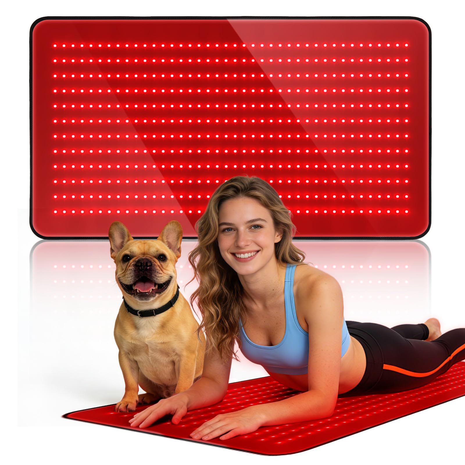 Xefinic matelas thérapie lumière, dos visible, détente dorsale potentielle.