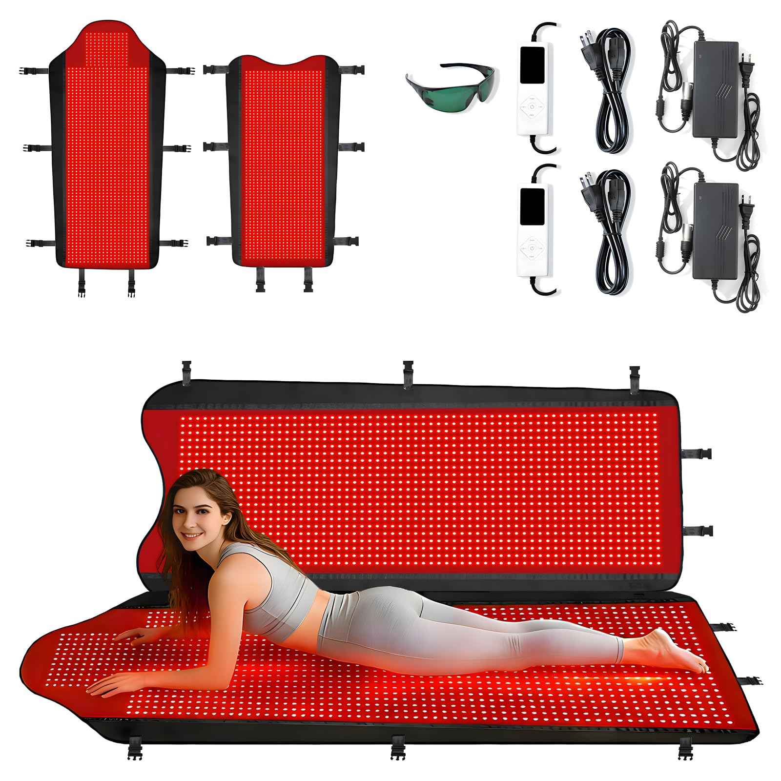 Xefinic tapis thérapie lumière rouge corps plein pour relaxation homogène