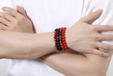 XIANNVXI bracelet pierres naturelles rouge et noir 8mm – toucher frais et léger