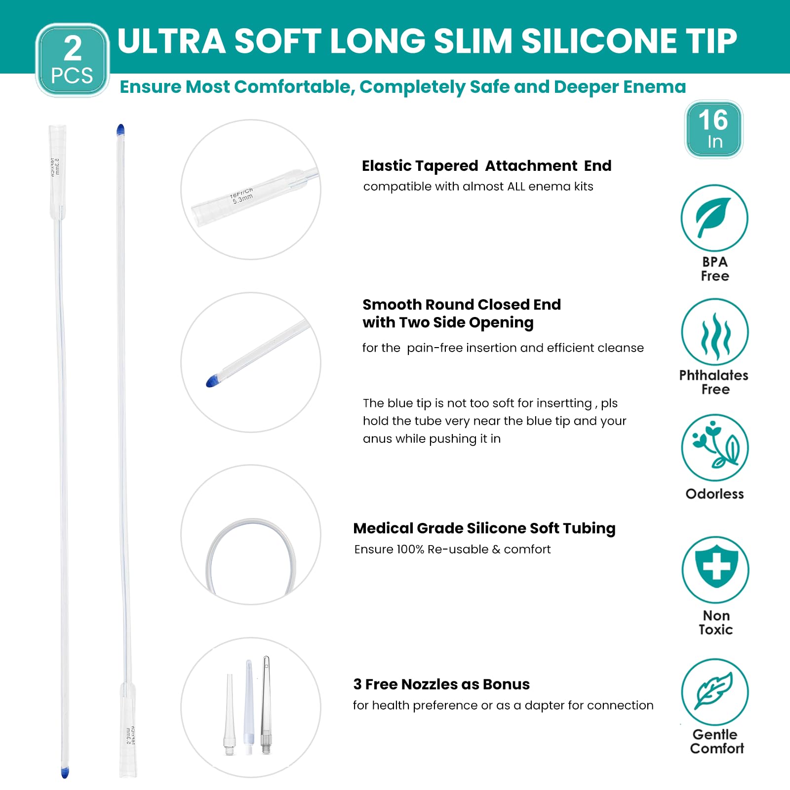 Embout enema souple XIEXIECARE, insertion sûre et agréable
