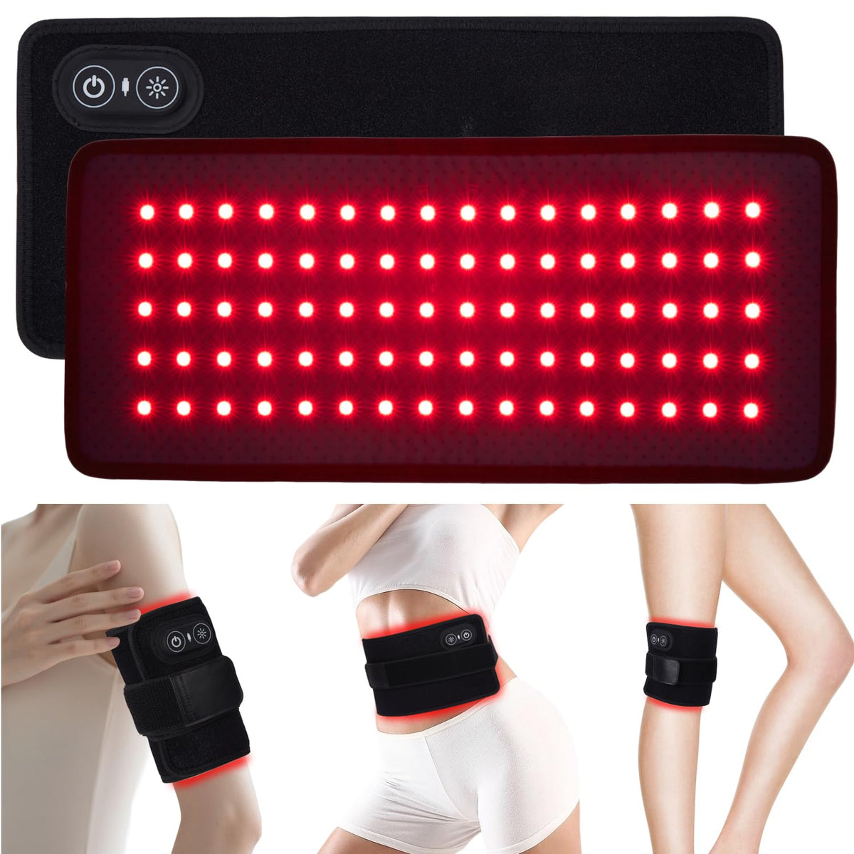 Ceinture Xinheyie avec lumière rouge et infrarouge pour relaxation musculaire.