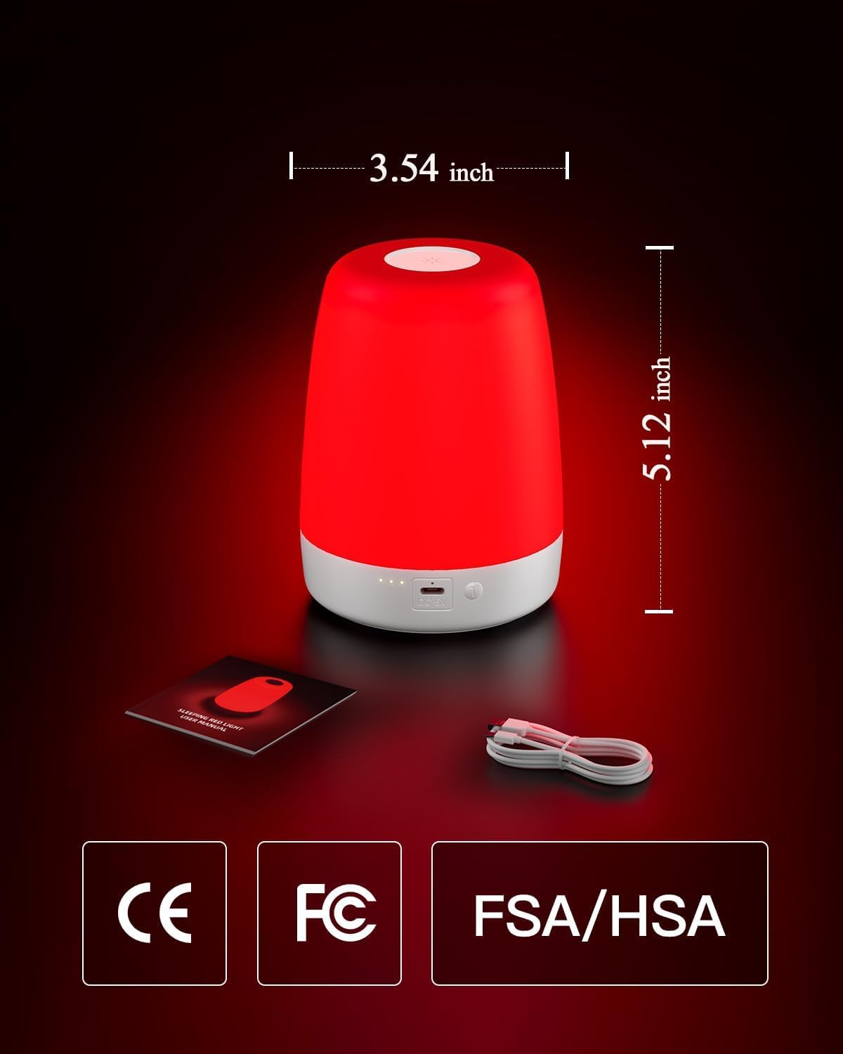 Lampe XKETA adulte, lueur rouge apaisante pour un endormissement facilité.
